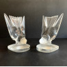 Pair of “Swallow” bookends Lalique France