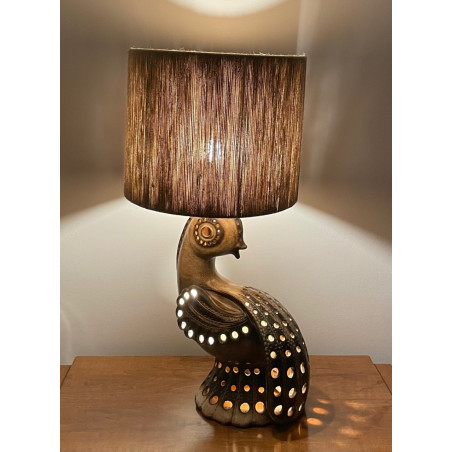 Rare lampe sculpture zoomorphe Accolay années 70