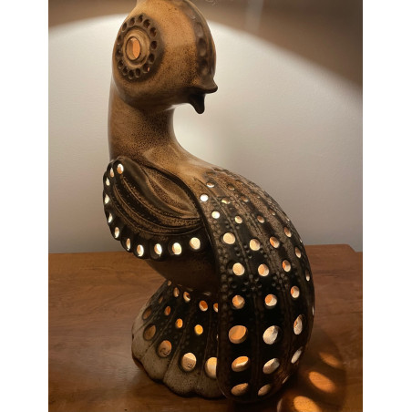 Rare lampe sculpture zoomorphe Accolay années 70