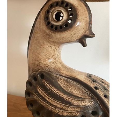Rare lampe sculpture zoomorphe Accolay années 70