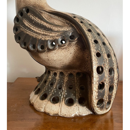 Rare lampe sculpture zoomorphe Accolay années 70