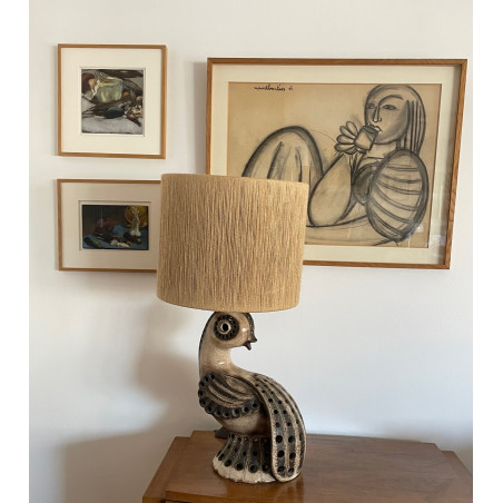 Rare lampe sculpture zoomorphe Accolay années 70