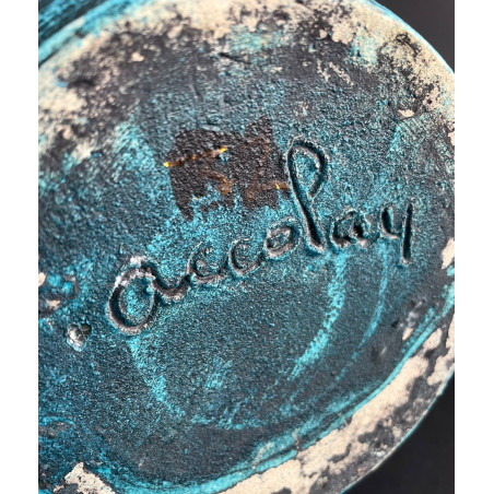 Vase bleu Accolay série "Gauloise"