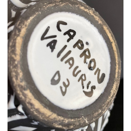 Bouteille "Whisky" en faïence par Roger Capron Vallauris