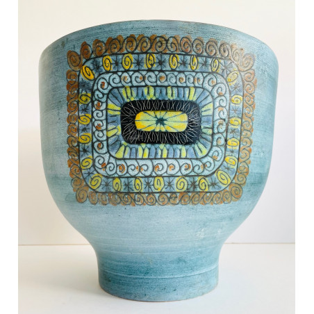 Grand vase en céramique par Jean de Lespinasse Vallauris  Années 60