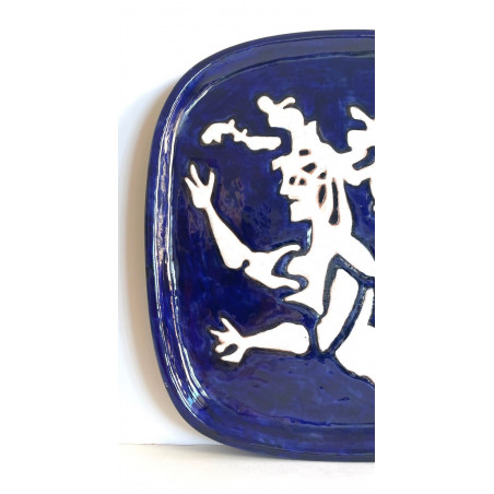 Plat en céramique dessin de Jean Lurçat poterie de Sant Vicens