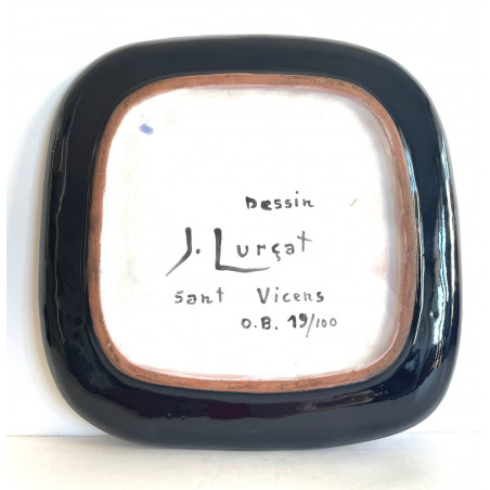 Plat en céramique dessin de Jean Lurçat poterie de Sant Vicens