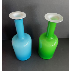 Holmegaard Otto Brauer & Per Lutken collection de 4 vases bouteilles en verre