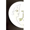 Assiette en porcelaine dessin de Jean Cocteau