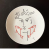 Assiette en porcelaine dessin de Jean Cocteau