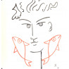 Assiette en porcelaine dessin de Jean Cocteau