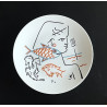 Assiette en porcelaine dessin de Jean Cocteau