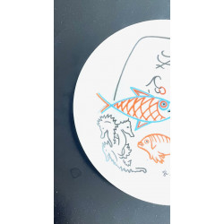 Assiette en porcelaine dessin de Jean Cocteau
