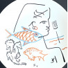 Assiette en porcelaine dessin de Jean Cocteau
