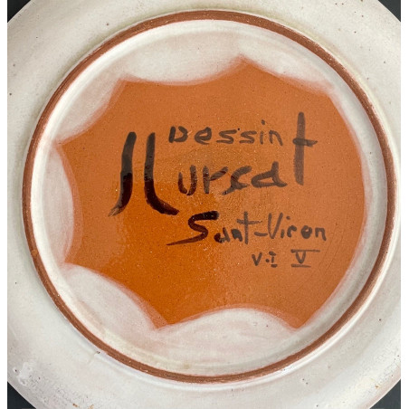 Assiette en faïence dessin de Jean Lurçat Sant Vicens