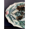 Grand plat en barbotine Art Nouveau dans le goût de  Bernard Palissy