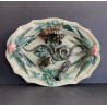 Grand plat en barbotine Art Nouveau dans le goût de  Bernard Palissy
