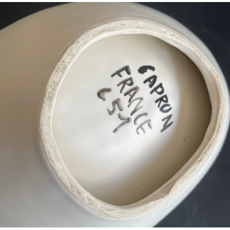 Coupe en faïence par Roger Capron à Vallauris
