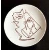 Assiette en porcelaine de Limoges dessin de Jean Cocteau