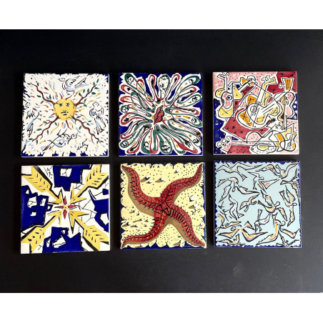 "The Catalan Suite" series of 6 ceramic tiles by Salvador Dali, 1954