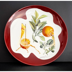 Grand plat en porcelaine de...