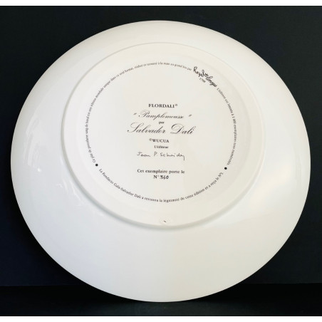 Large Limoges Porcelain Dish "erotic Grapefruit" By Salvador Dali