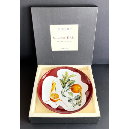Large Limoges Porcelain Dish "erotic Grapefruit" By Salvador Dali