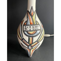 Earthenware table lamp by Roger Capron Vallauris, 1950s