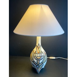 Earthenware table lamp by Roger Capron Vallauris, 1950s