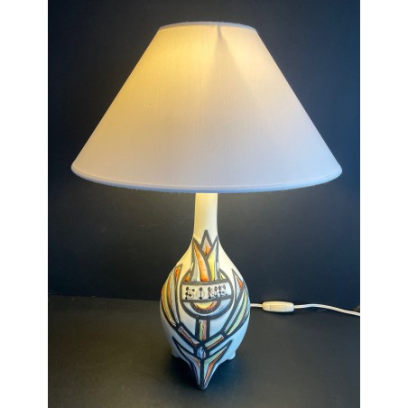 Earthenware table lamp by Roger Capron Vallauris, 1950s