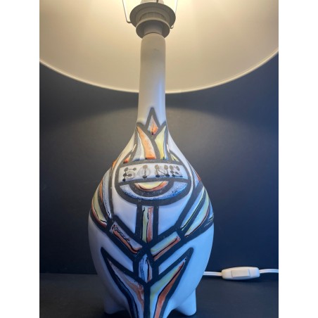 Earthenware table lamp by Roger Capron Vallauris, 1950s