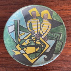 "Back from fishing" large dish by Les Argonautes Vallauris
