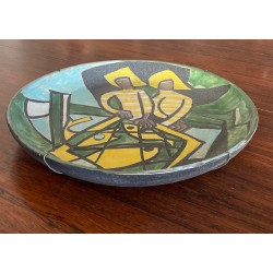 "Back from fishing" large dish by Les Argonautes Vallauris