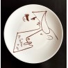 Assiette en porcelaine de Limoges dessin de Jean Cocteau