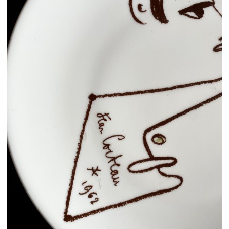 Assiette en porcelaine de Limoges dessin de Jean Cocteau