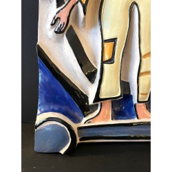 Le Mime Bleu, bas-relief en céramique par Roland Brice 1959