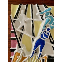 "Les Acrobates" bas-relief en céramique par Roland Brice 1959