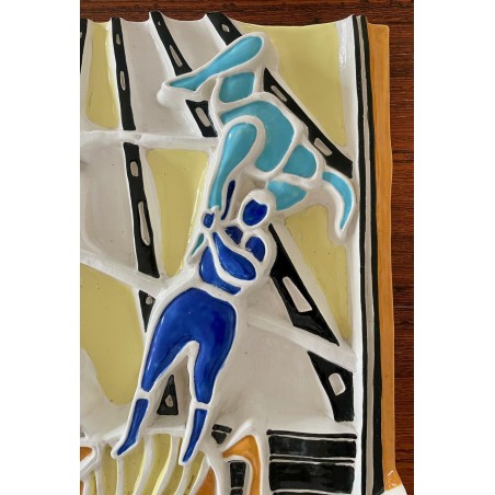 The Acrobats, ceramic bas-relief by Roland Brice, 1959