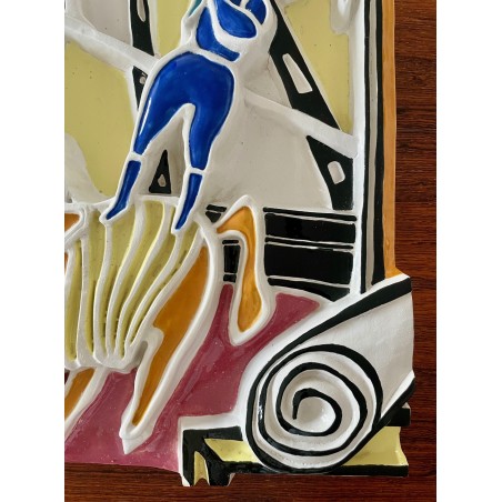 The Acrobats, ceramic bas-relief by Roland Brice, 1959