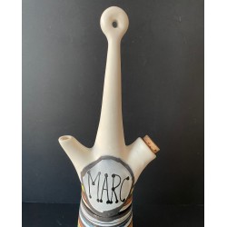 Bouteille en faïence "marc" par Roger Capron à Vallauris