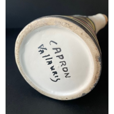 Bouteille en faïence "marc" par Roger Capron à Vallauris