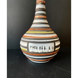 Earthenware bottle vase by Roger Capron in Vallauris