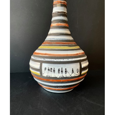 Earthenware bottle vase by Roger Capron in Vallauris