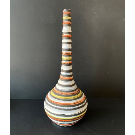 Earthenware bottle vase by Roger Capron in Vallauris