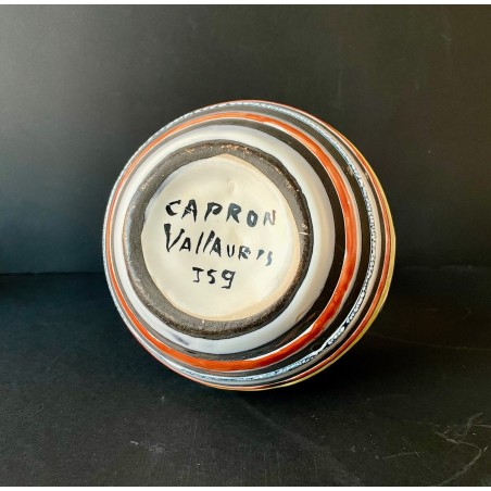 Earthenware bottle vase by Roger Capron in Vallauris