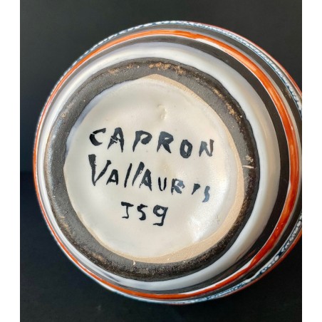 Earthenware bottle vase by Roger Capron in Vallauris