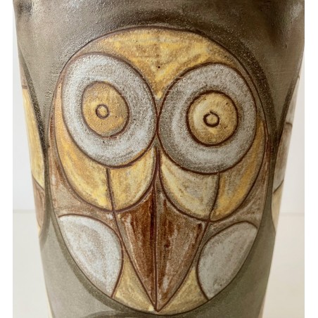 Grand vase rouleau en grès par Alexandre Kostanda Vallauris