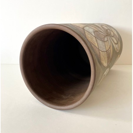 Grand vase rouleau en grès par Alexandre Kostanda Vallauris