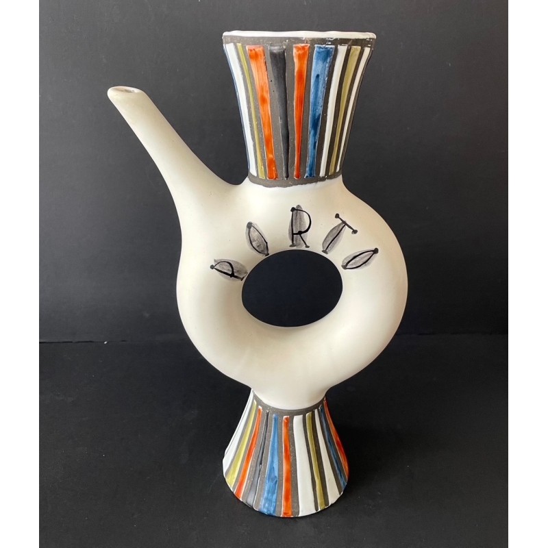 Bouteille "Porto" en faïence par Roger Capron à Vallauris