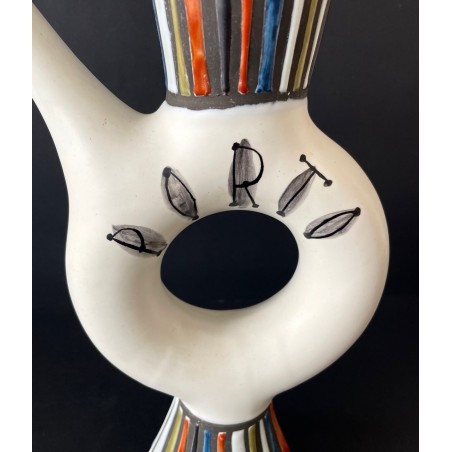 Bouteille "Porto" en faïence par Roger Capron à Vallauris